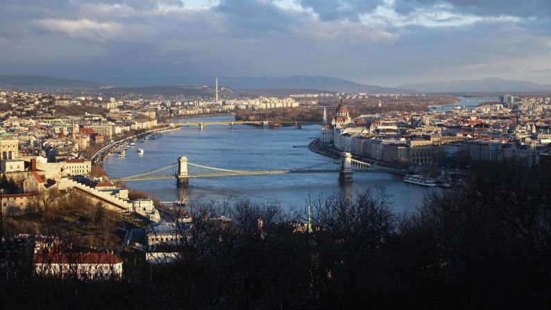 The layout of the city is divided by the Danube River, Buda on one side, Pest on the other.