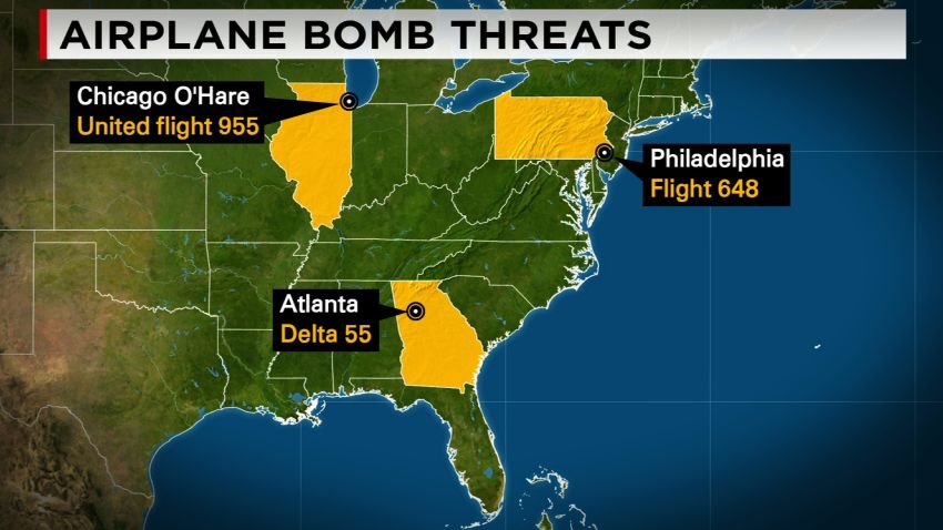 bomb plane threats tuesday
