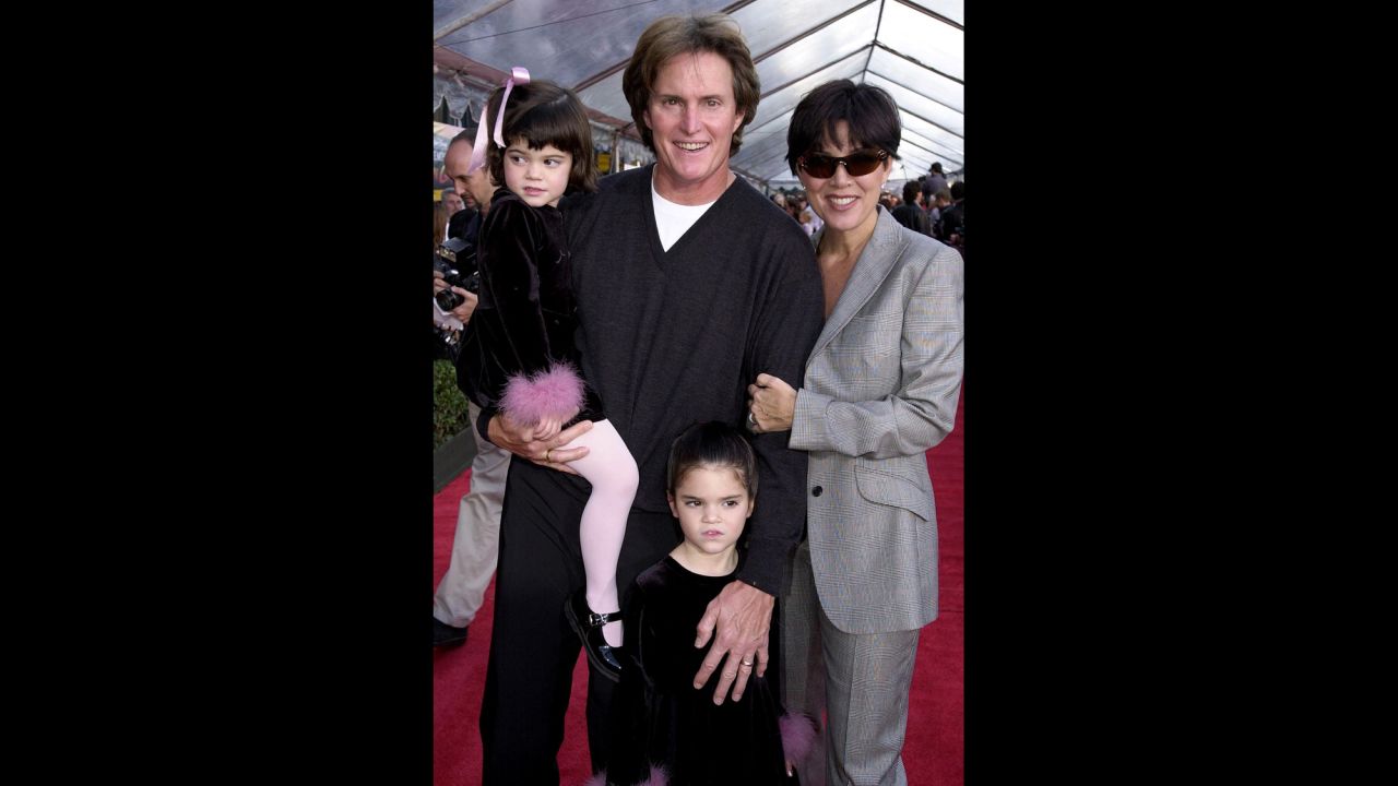 The Jenner family attends the premiere of "The Emperor's New Groove" in 2000. Jenner and Kris had two kids together: Kylie, left, and Kendall.