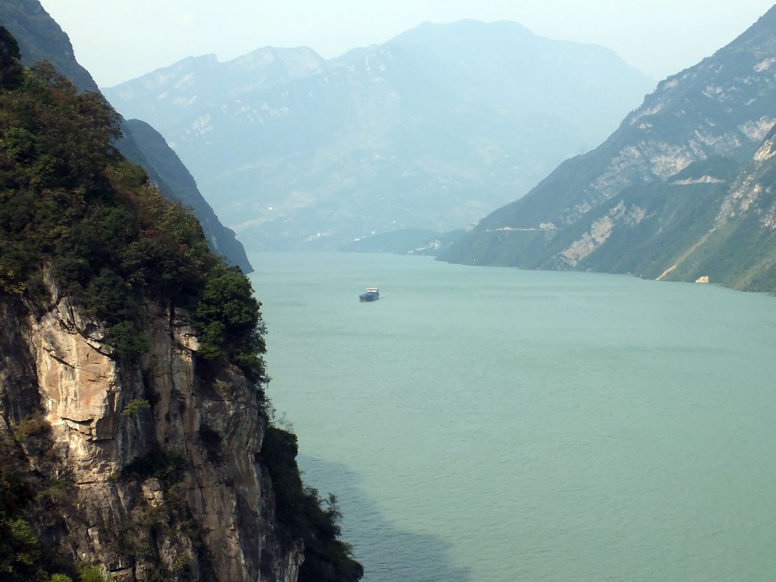 A boat on the Three Gorges reservoir area in Yichang, central China's Hubei province.