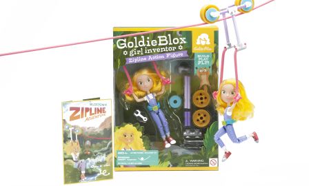 The GoldieBlox Zipline Action Figure is a can-do doll.