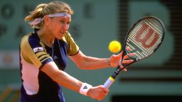Steffi Graf at the 1999 French Open, where she won her 22nd slam title.