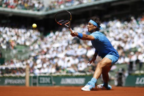 Nadal was mostly on the defensive, apart from a spell in the first set when he won four straight games to go from 0-4 to 4-4. 