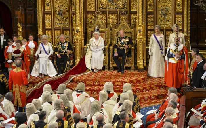 The Queen waits to give her speech during the State Opening of Parliament on May 27, 2015.