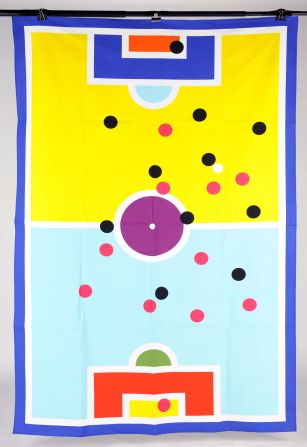 Hey Studios are an illustration agency based in Barcelona and here they have abstracted the positions of players and the marking on the pitch to create a flag that is in keeping with the geometric style of their work."
