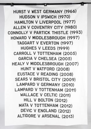 Can you guess the link between all these goals? Rick Banks and Dan Greene created a "what-if typographic" commemorating all the dodgy goal-line decisions prior to the introduction of goal-line technology.
