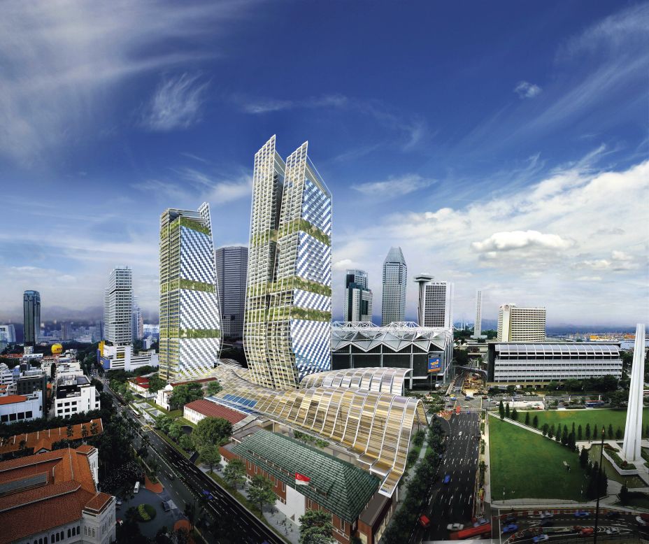With parts already in-use and the rest due to open in 2016, the South Beach area of Singapore has just gotten greener with the new <a href="http://www.fosterandpartners.com/projects/beach-road/" target="_blank" target="_blank">Beach Road </a>complex by Foster and Partners.<br /><br />The development occupies an entire block in downtown Singapore and combines new construction with the renovation of existing buildings to result in the two towers and canopy forming the complex. In addition to planting greenery and using of solar panels, the structures will capture and redirect air flow to cool the space for those using it.<br /><br />The design follows the trend of 'mixed space ' common across Singapore -- and the world -- where living and working environments are brought together.