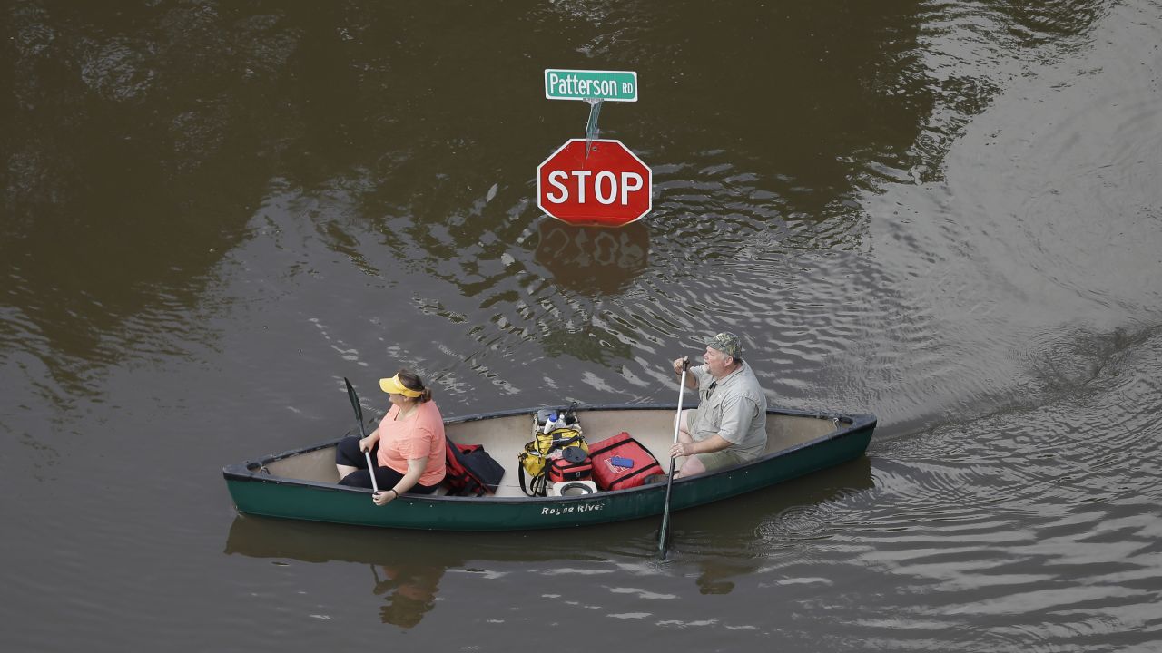 People canoe through floodwaters in Houston on Saturday, May 30. Torrential rains gave Texas its wettest month on record, <a href="http://today.tamu.edu/2015/05/27/may-wettest-month-ever-in-texas/" target="_blank" target="_blank">according to Texas A&M climatologists.</a> And <a href="http://www.cnn.com/2015/05/24/us/gallery/texas-oklahoma-flash-flood/index.html" target="_blank">extreme river and creek flooding</a> has broken many records and swept away hundreds of homes.