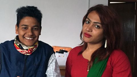 Bhakti Shah, left, and Aakanshya Timsina work as advocates for LGBT rights in Nepal.