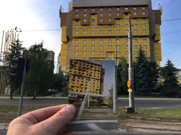 Today many of the buildings which were damaged in the fighting -- such as the Holiday Inn hotel, overlooking "Sniper Alley," where the international media, including CNN's team, was based while reporting on the war -- have been renovated or rebuilt.