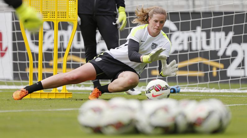 Alyssa Naeher is one of the two goalkeepers who will be backing up Hope Solo when the World Cup gets underway. Naeher started for the U.S. team that won the Under-20 World Cup in 2008. This will be her first World Cup with the senior team.