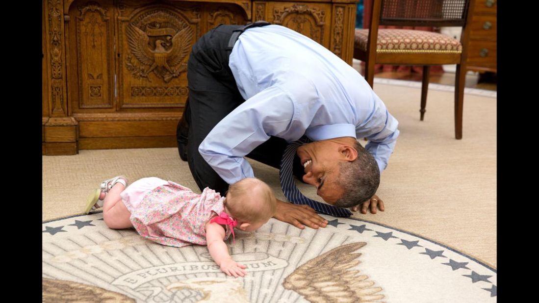 Obama <a href="http://www.cnn.com/2015/06/05/politics/obama-plays-with-baby-oval-office/">plays in the Oval Office with Ella Harper Rhodes</a>, daughter of Deputy National Security Adviser Ben Rhodes, on Thursday, June 4.