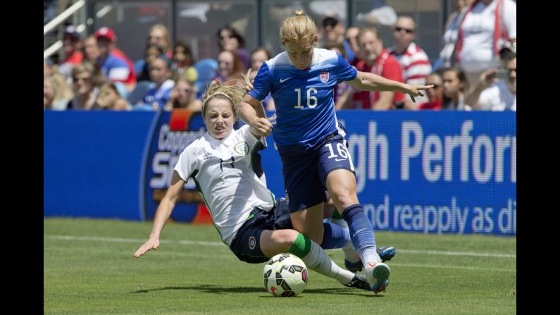 Defender Lori Chalupny, right, played for the U.S. team in the 2007 World Cup, but <a href="index.php?page=&url=http%3A%2F%2Fwww.washingtonpost.com%2Fwp-dyn%2Fcontent%2Farticle%2F2010%2F10%2F20%2FAR2010102005825.html" target="_blank" target="_blank">a history of concussions</a> kept her off the team from 2009 to 2014. She was called up in December after passing medical tests, and she played her 100th international match in May. 