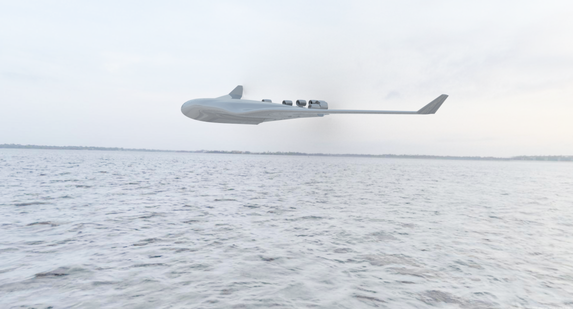Also in 2015, Errikos Levis of Imperial London College designed a concept for a family of transatlantic seaplanes that could carry up to 2,000 passengers. The plane would feature a blended wing body, and the engine would live on top of the plane.