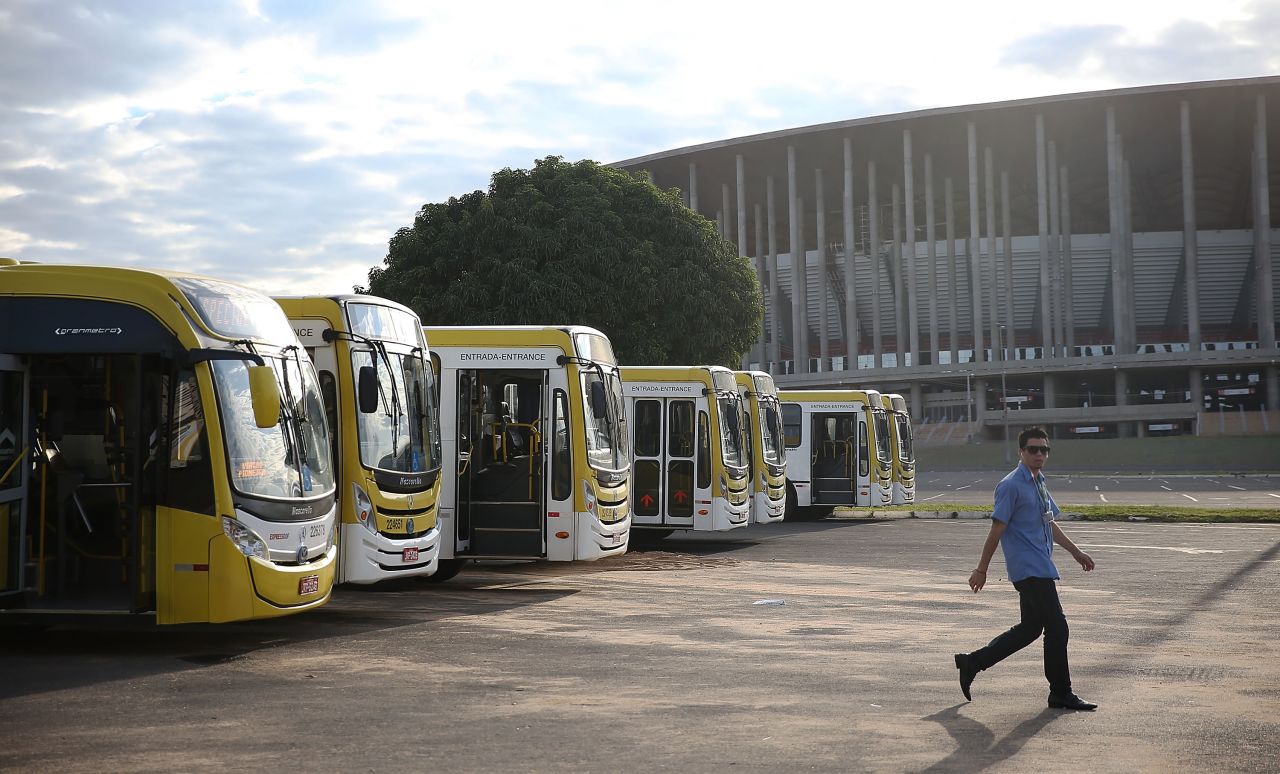 Brasilia's 72,000-seat Mane Garrincha Stadium -- built for the 2014 World Cup in Brazil for $550 million --  is now used primarily as a municipal bus parking lot. 