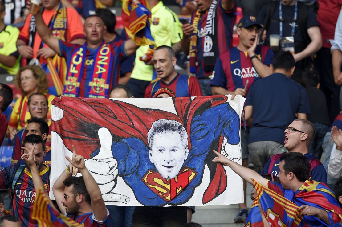 Barcelona fans attend the 2015 Champions League final in Berlin.