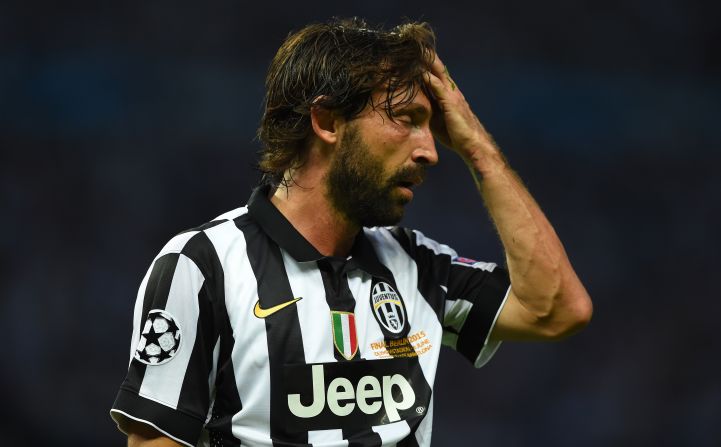 Andrea Pirlo feels the heat as half time approaches.
