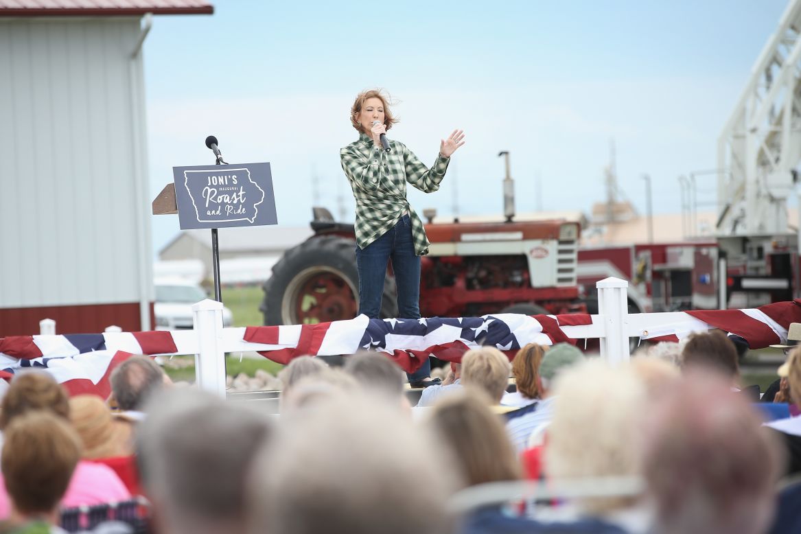 Former business executive Carly Fiorina speaks. 