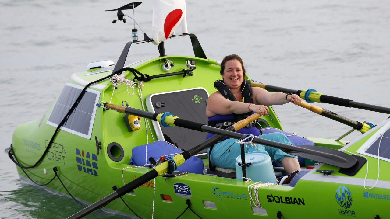 Sonya Baumstein leaves Choshi Marina, east of Tokyo, headed for San Francisco Sunday, June 7, 2015.