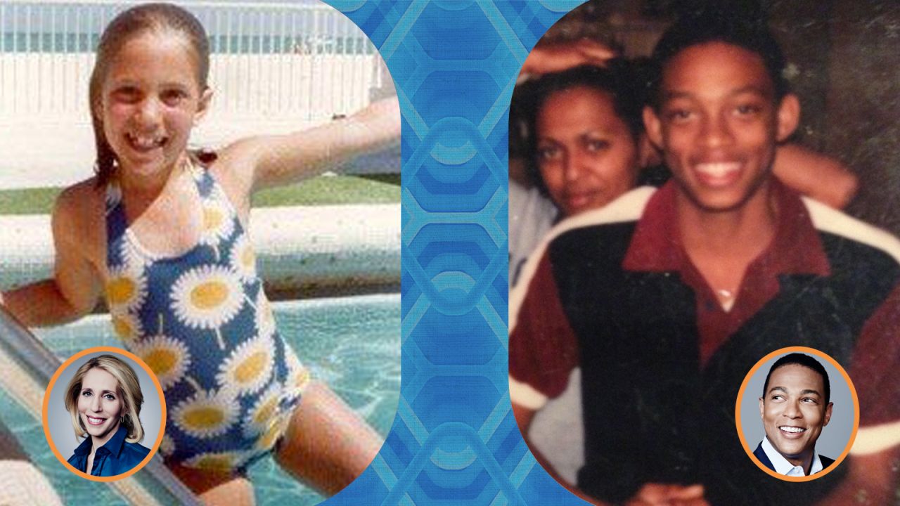 Left: Chief congressional correspondent Dana Bash sports a floral swimsuit at the pool. Right: CNN anchor Don Lemon smiling in 1979. Anyone else see a resemblance to a young Will Smith? 