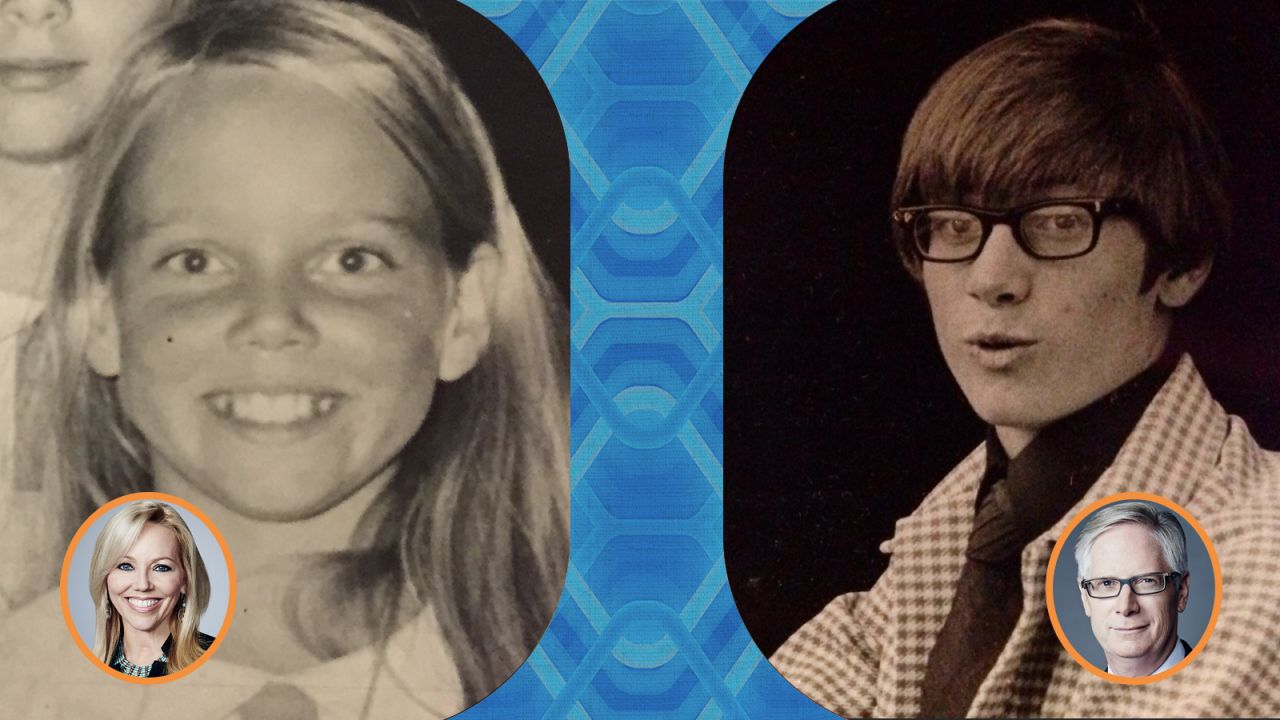 Left: CNN International anchor Rosemary Church in 1972 in Johannesburg. Right: CNN correspondent Tom Foreman dazzles as a teenage magician.