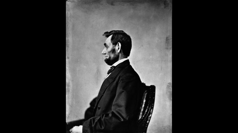Lincoln is seen in Washington in this photo taken by Alexander Gardner on November 8, 1863. Lincoln is considered to be the first President photographed while in office. Because the art form was relatively still in its infancy, portrait subjects had to sit still. Of the Lincoln portraits, Holzer wrote: "No written evidence more powerfully created the 'foundation' of our estimate of Lincoln than the portraits for which he sat before the cameras of his day."