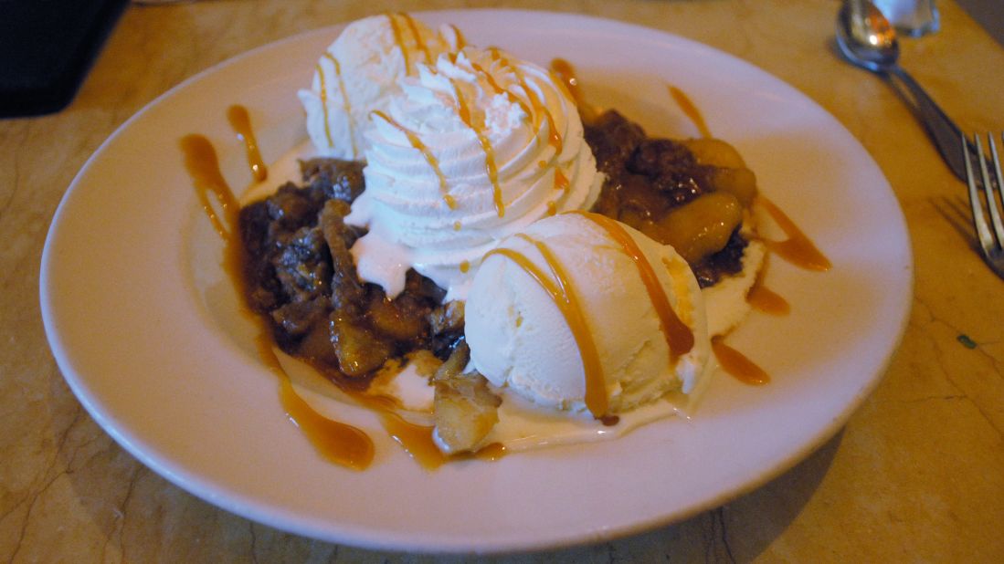 The Cheesecake Factory Warm Apple Crisp contains 1,740 calories. You could eat two slices of their Original Cheesecake for the same number of calories.