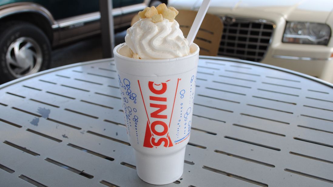 SONIC's Pineapple Upside Down Master Blast contains 2020 calories. This large milkshake is actually three full meals in a plastic cup.