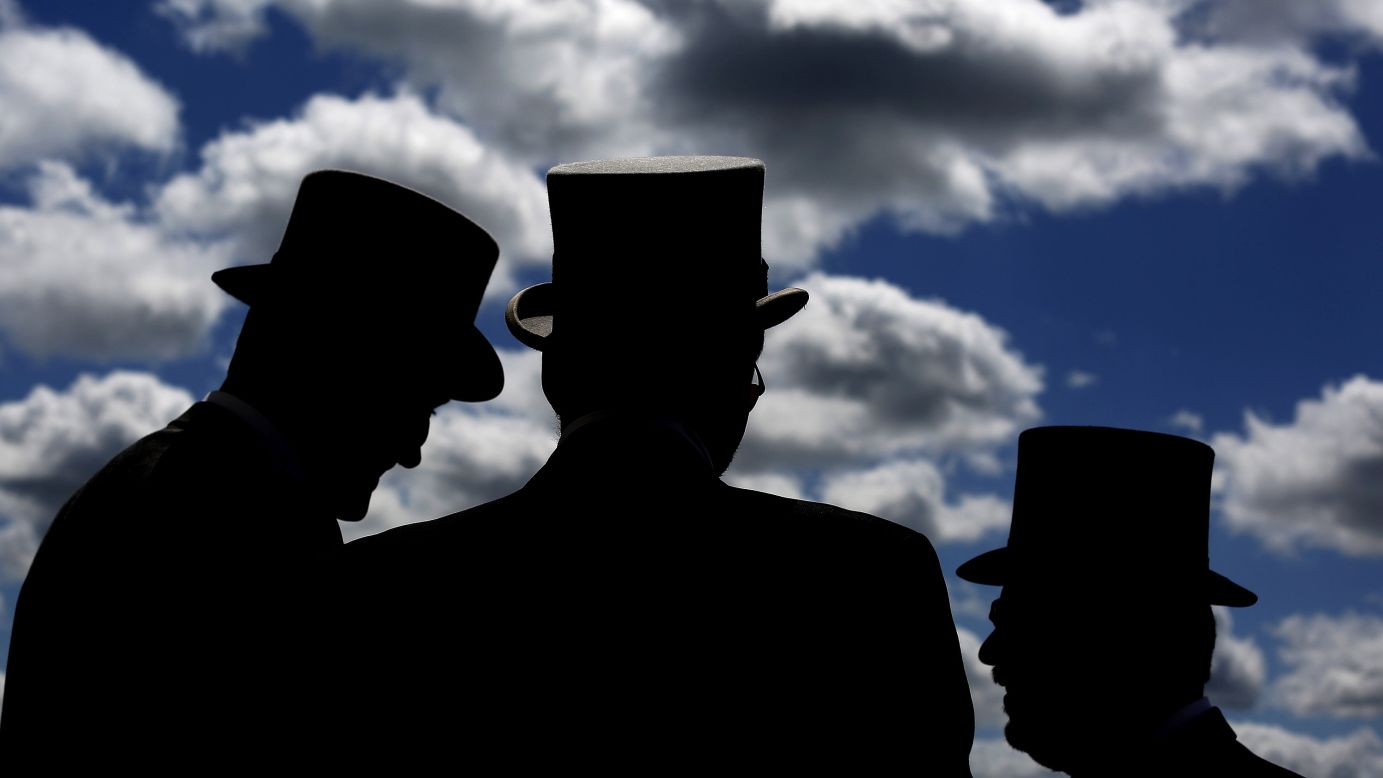 Men wear top hats Saturday, June 6, at the Epsom racecourse in Epsom, England. <a href="http://www.cnn.com/2015/06/02/sport/gallery/what-a-shot-sports-0602/index.html" target="_blank">See 39 amazing sports photos from last week</a>