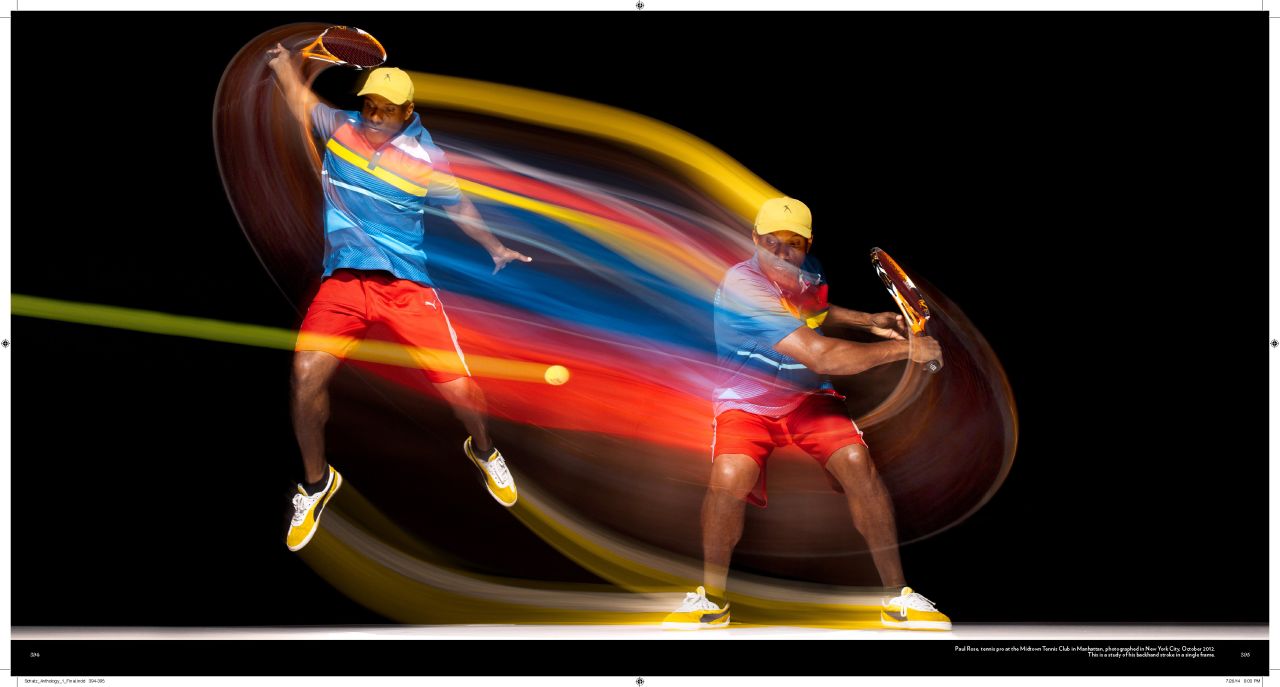 By capturing the colorful swinging motions in this image, Schatz is able to show movement in a static picture. 