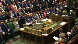 In a still video grab taken from footage broadcast by the UK Parliaments Parliamentary Recording Unit (PRU) on June 3, 2015 British Prime Minister David Cameron gestures as he responds to a question during prime minister's question time in the House of Commons in London on June 3, 2015. RESTRICTED TO EDITORIAL USE - MANDATORY CREDIT " AFP PHOTO / PRU " - NO MARKETING NO ADVERTISING CAMPAIGNS - NO RESALE - NO DISTRIBUTION TO THIRD PARTIES - 24 HOURS USE - NO ARCHIVES-/AFP/Getty Images