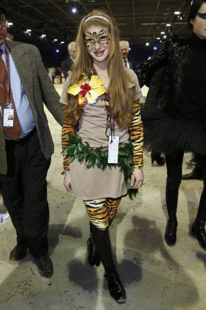 Jennifer Gates, daughter of Microsoft's Bill Gates, poses during the Style and Competition for Amade costumed event of the Paris Masters equestrian jumping competition in 2013 as the sport shows its more outlandish fashion side.