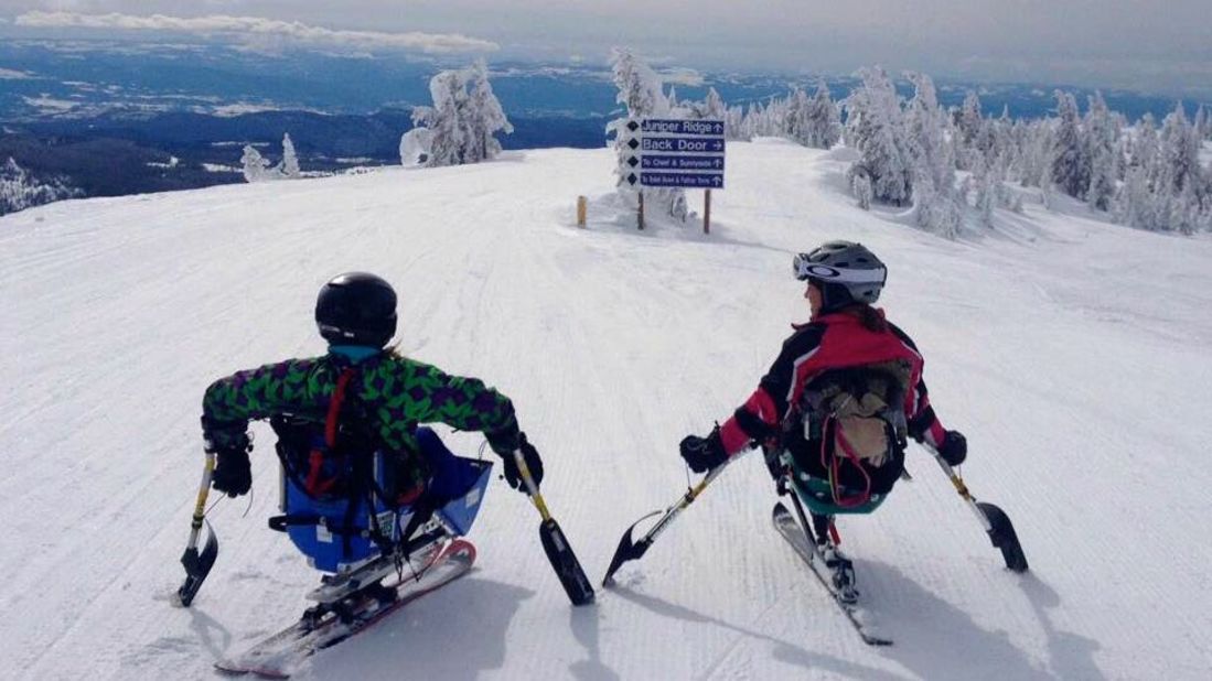Elwes -- here skiing with a friend Colorado -- says Cybathlon could be an "important and fundamental step" for ordinary disability sports participants.