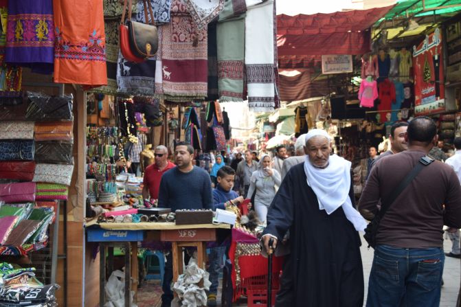 <strong>The markets: </strong>U.S. expat <a >Matthew Tarney</a> enjoyed a walk through Old Cairo's Khan el-Khalili market while visiting in March. "This picture is one of many that I took to try and capture the movement and vitality of the market street as both Egyptians and visitors shopped among the colorful booths," he says. 