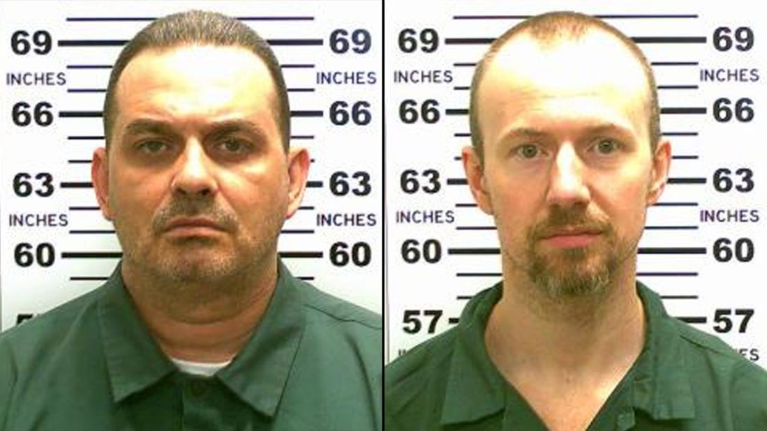 Guards in an upstate New York prison found the cells of convicted murderers Richard Matt, left, and David Sweat empty during an early morning bed check on June 6, 2015. Three weeks later, Matt was shot and killed by police officers near the Canadian border.  Sweat was captured in the same area two days later, ending a massive and costly manhunt.