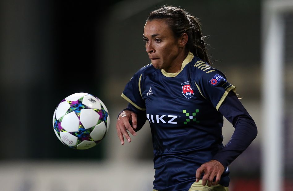 Marta currently plays for FC Rosengard in Sweden. She helped them reach the quarterfinals of the most recent edition of the UEFA Women's Champions League where they were narrowly eliminated by Wolfsburg on away goals.