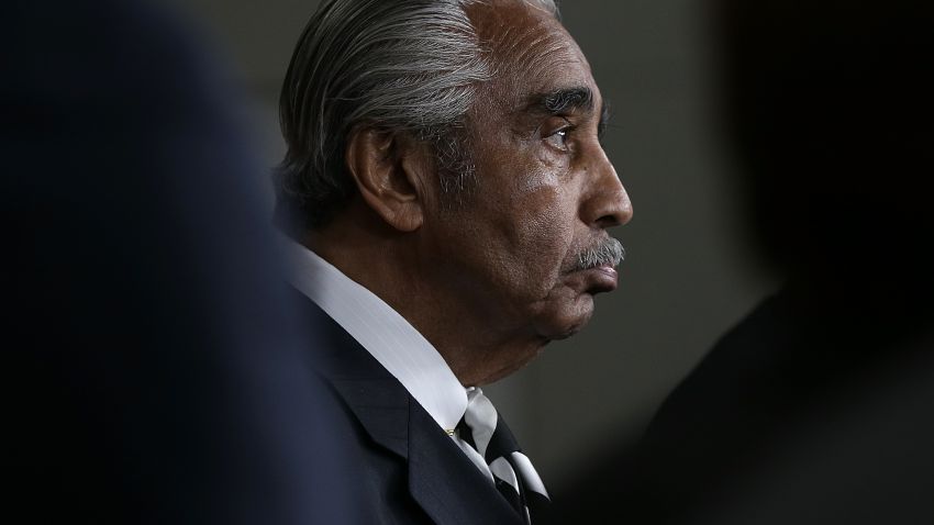 U.S. Rep. Charles Rangel (D-NY) listens as members of the New York congressional delegation speak out on a Staten Island grand jury's decision not to bring criminal charges against a white police officer involved in the death of Eric Garner December 3, 2014 in Washington, D.C.