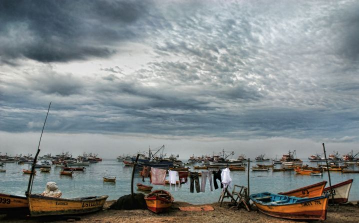 Geologists measured that the earthquake displaced the city by three meters, but fortunately it avoided the subsequent tsunami. This image shows Caleta Tumbes cove -- the sea is extremely important to Chile's economy and provides the livelihood of thousands of fishermen.