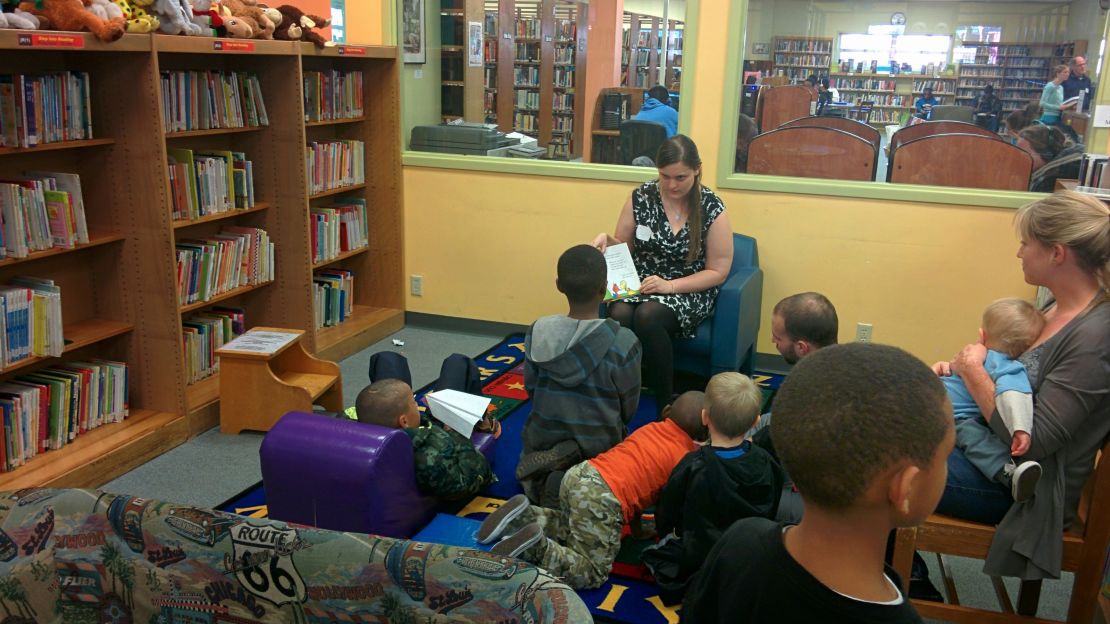 When school was canceled during protests, students gathered at the Ferguson library.
