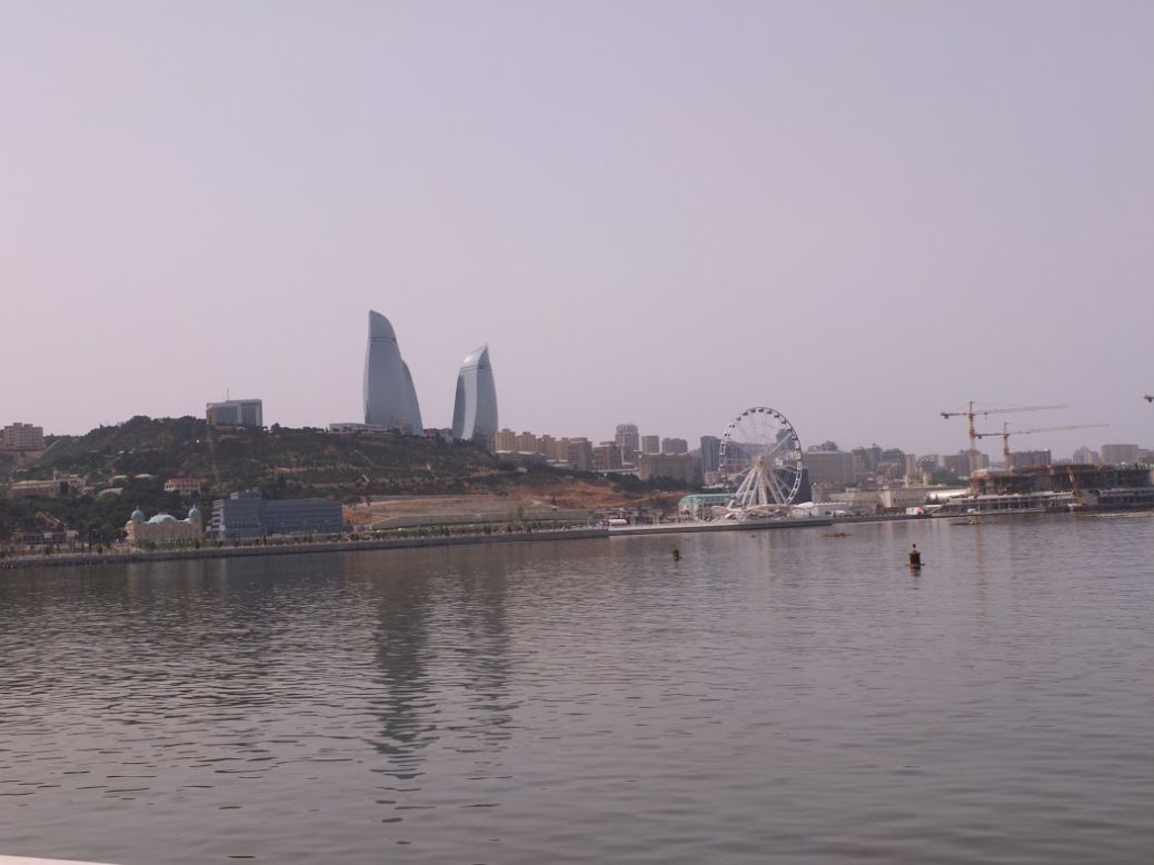 The Flame Towers dominate this view of the Baku skyline.