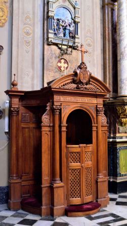 This confessional, where Francis came as a teenager, is where he supposedly began his journey to the Vatican.