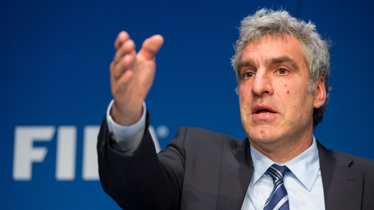 Walter De Gregorio addresses reporters last month after the U.S. unsealed an indictment charging several FIFA officials.