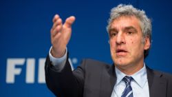 Walter De Gregorio addresses reporters last month after the U.S. unsealed an indictment charging several FIFA officials.