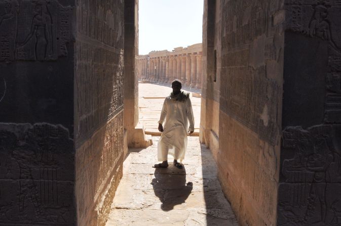 <a >Jasmine Hassan</a>, who lives in Cairo, finds the stunning ancient ruins of Egypt the most unique aspect of this remarkable country. Here her guide from a trip made several years ago stands in the shadow of the Philae temple in Luxor. "You never get bored in Egypt," she observes.