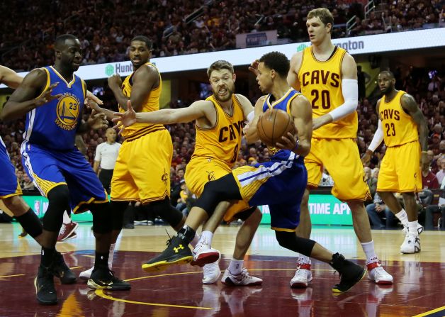 Dellavedova has made a name for himself in the NBA Finals defending against MVP Stephen Curry (#30) of the Golden State Warriors. 