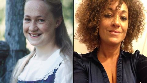 Rachel Dolezal, 37, was the head of the local chapter of the NAACP and has identified herself as African-American. But her Montana birth certificate says she was born to two people who say they are Caucasian. She is seen as a teenager at left in an old family photo and in a more recent picture from Eastern Washington University, where she teaches classes related to African-American culture.