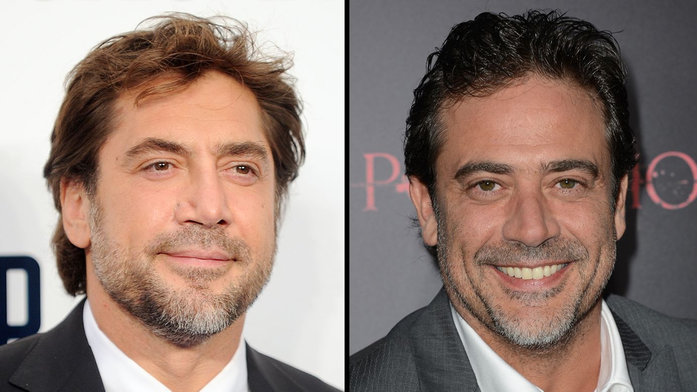 Spanish actor Javier Bardem, left, has been richly rewarded for serious roles in films such as "The Sea Inside" and "No Country for Old Men." Television and film actor Jeffrey Dean Morgan could probably stand in Bardem's place to accept one of those awards, and nobody would be the wiser. Eerie, right?