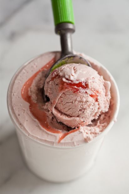 At Salt & Straw, they believe in sweet and spicy. Their strawberry honey balsamic with black pepper ice cream flavor tastes exactly as you'd expect it to. 