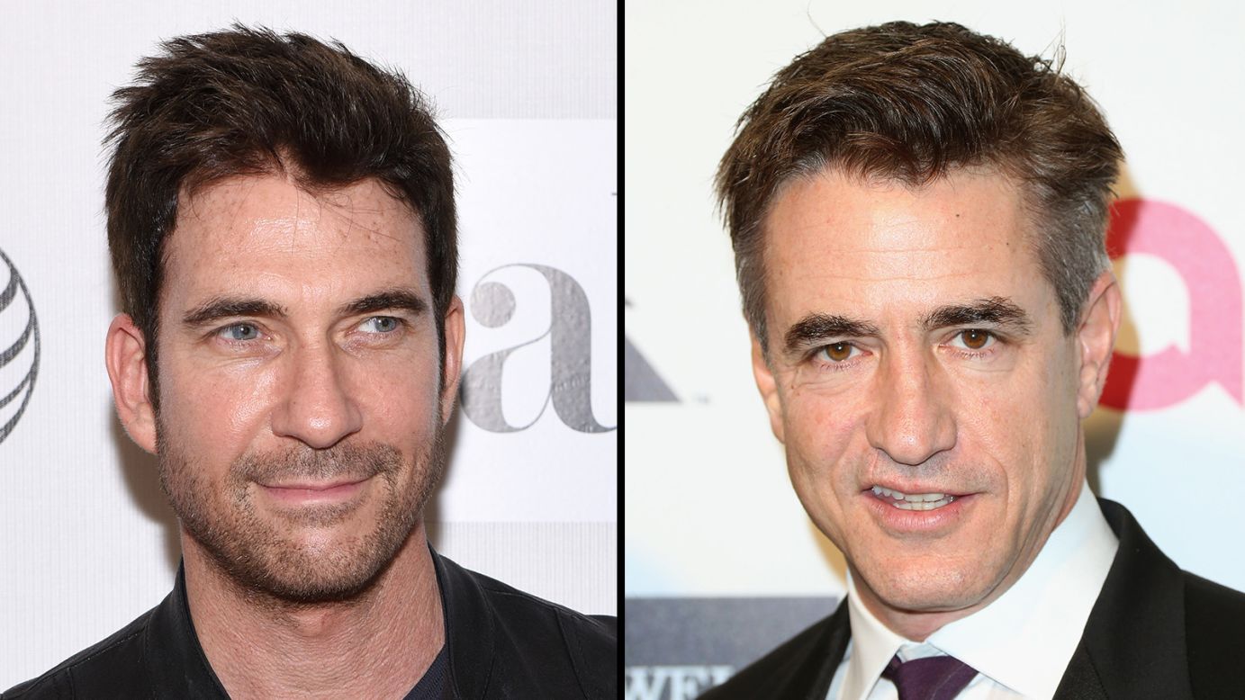 It's not so much the dark good looks that trip up observers of actors Dylan McDermott, left, and Dermot Mulroney but those similar Irish-sounding names. Say them three times, fast!