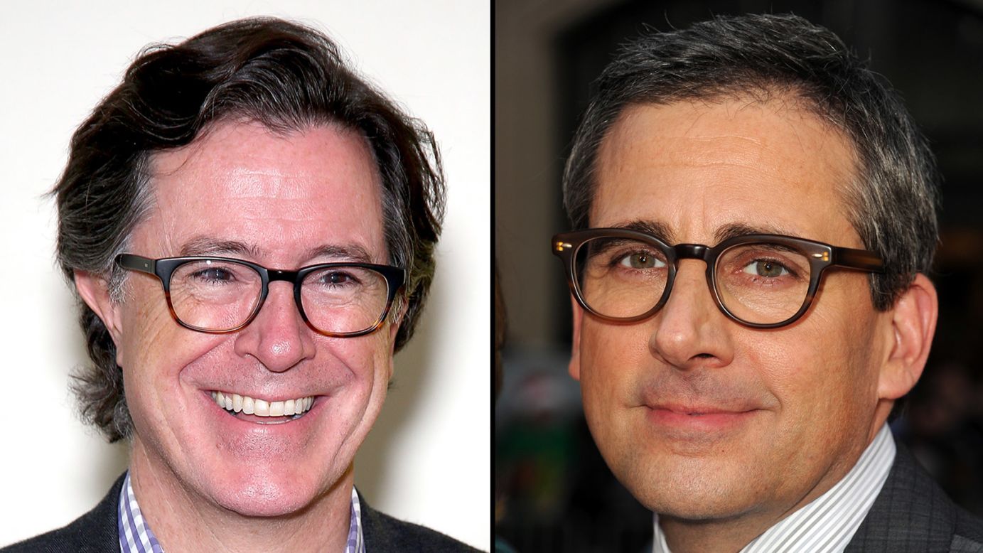 Stephen Colbert, left, and Steve Carell were both <a href="http://www.cnn.com/2015/03/31/entertainment/gallery/the-daily-show-famous-alumni/index.html">correspondents on "The Daily Show."</a> Their deadpan senses of humor can be hard to tell apart.